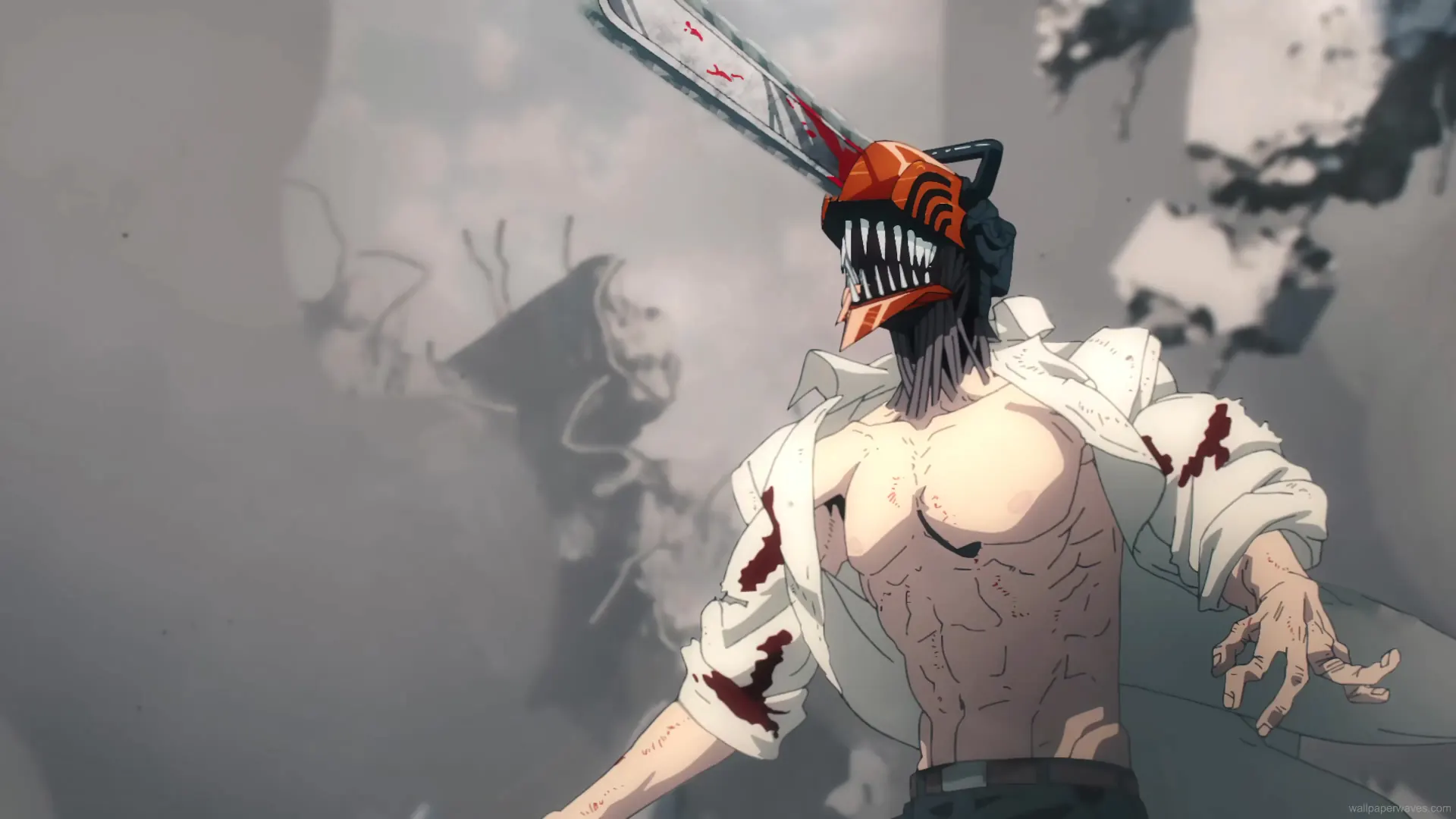 Chainsaw Man Denji Vs Bat Devil Fighting Live Wallpaper