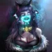 Ahri Oni Mask Cyberpunk Live Wallpaper