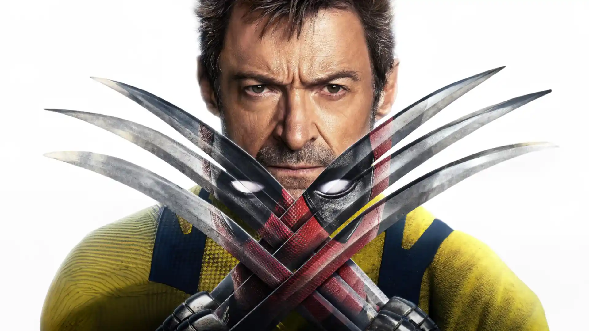 Animated portrait of Deadpool striking a playful pose next to a serious Wolverine, set against a subtly animated background.