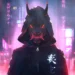 Digital Demon in Cyberpunk City Live Wallpaper