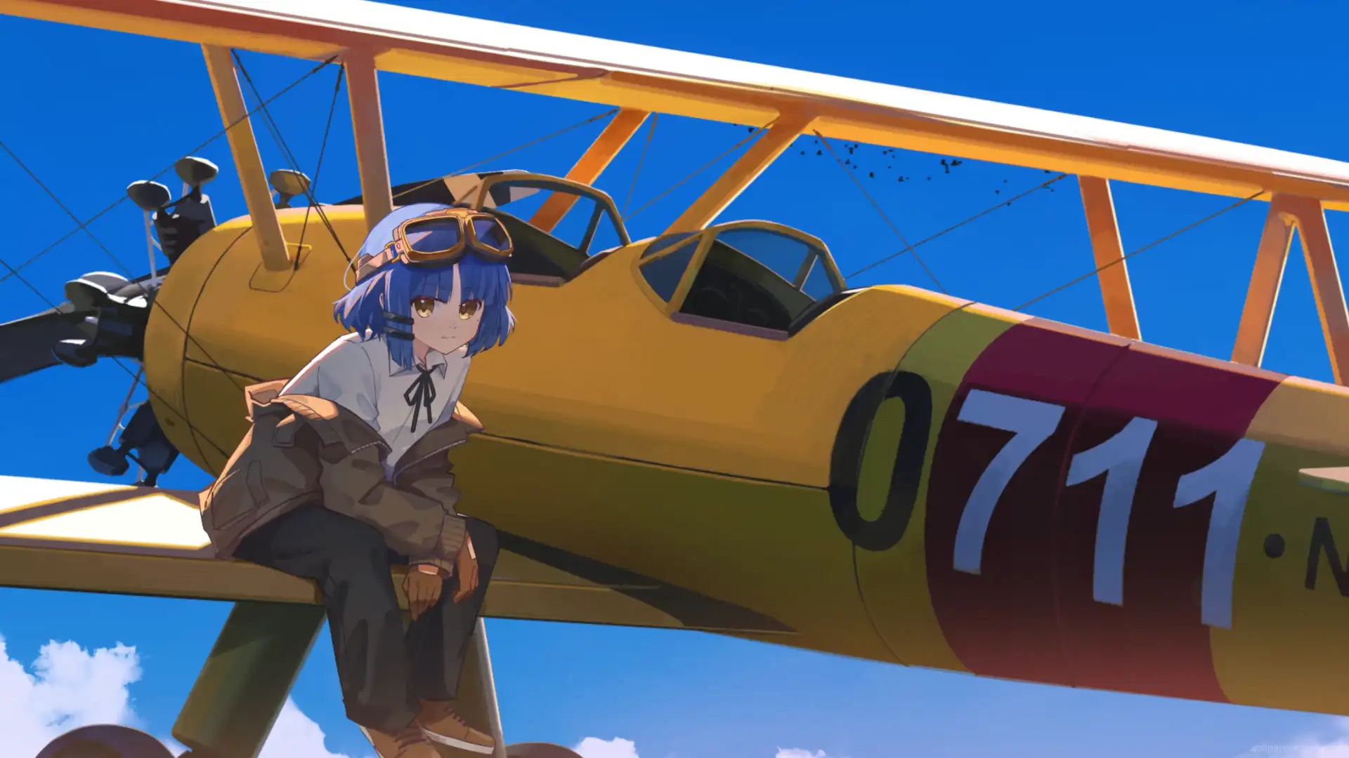 Ryo Yamada from Bocchi the Rock wearing pilot sunglasses while sitting casually in a car with wires and music gear around her, radiating cool energy.