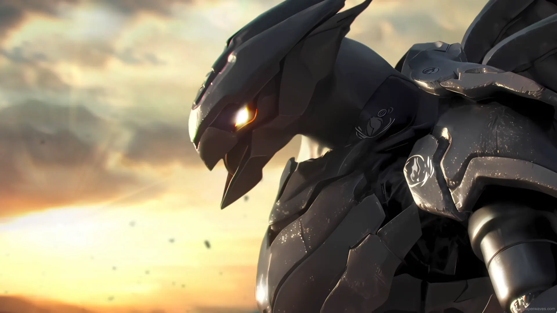 Zekrom from Pokémon surrounded by dark clouds and glowing lightning with its wings spread in an epic storm scene wallpaper.