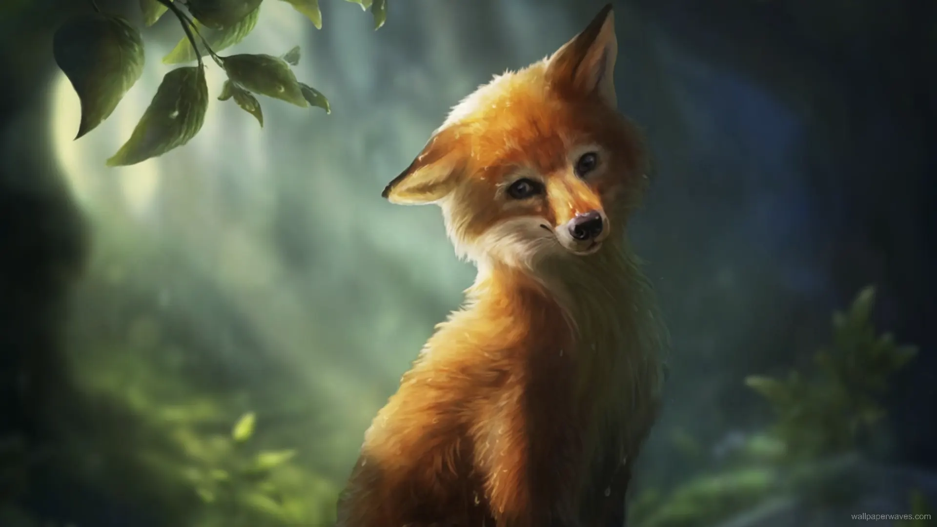 Fox standing gracefully in a sunlit forest.
