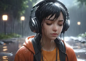 Girl Vibing in the Rain Live Wallpaper