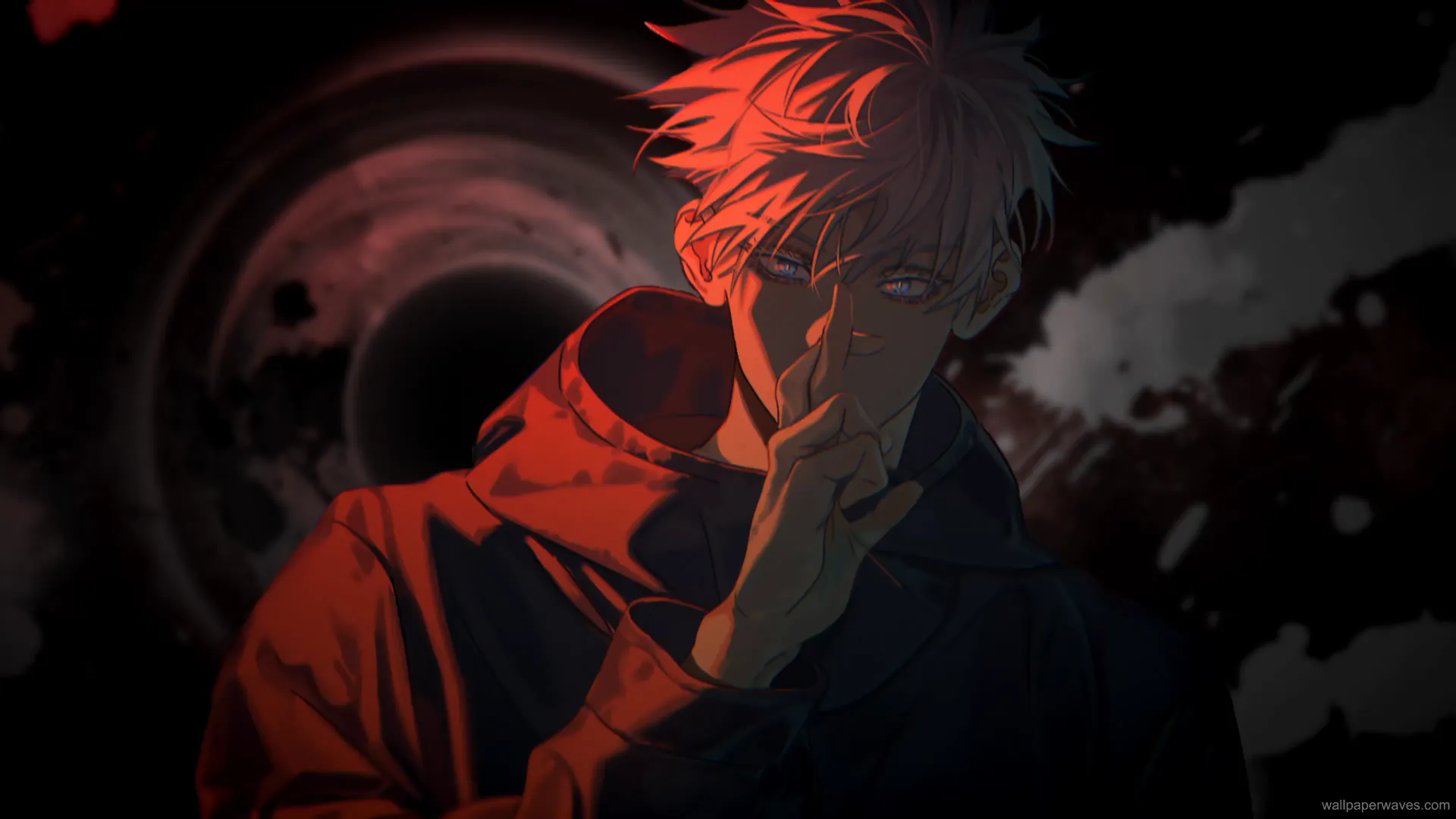 Animated depiction of Satoru Gojo activating his Unlimited Void Domain Expansion.