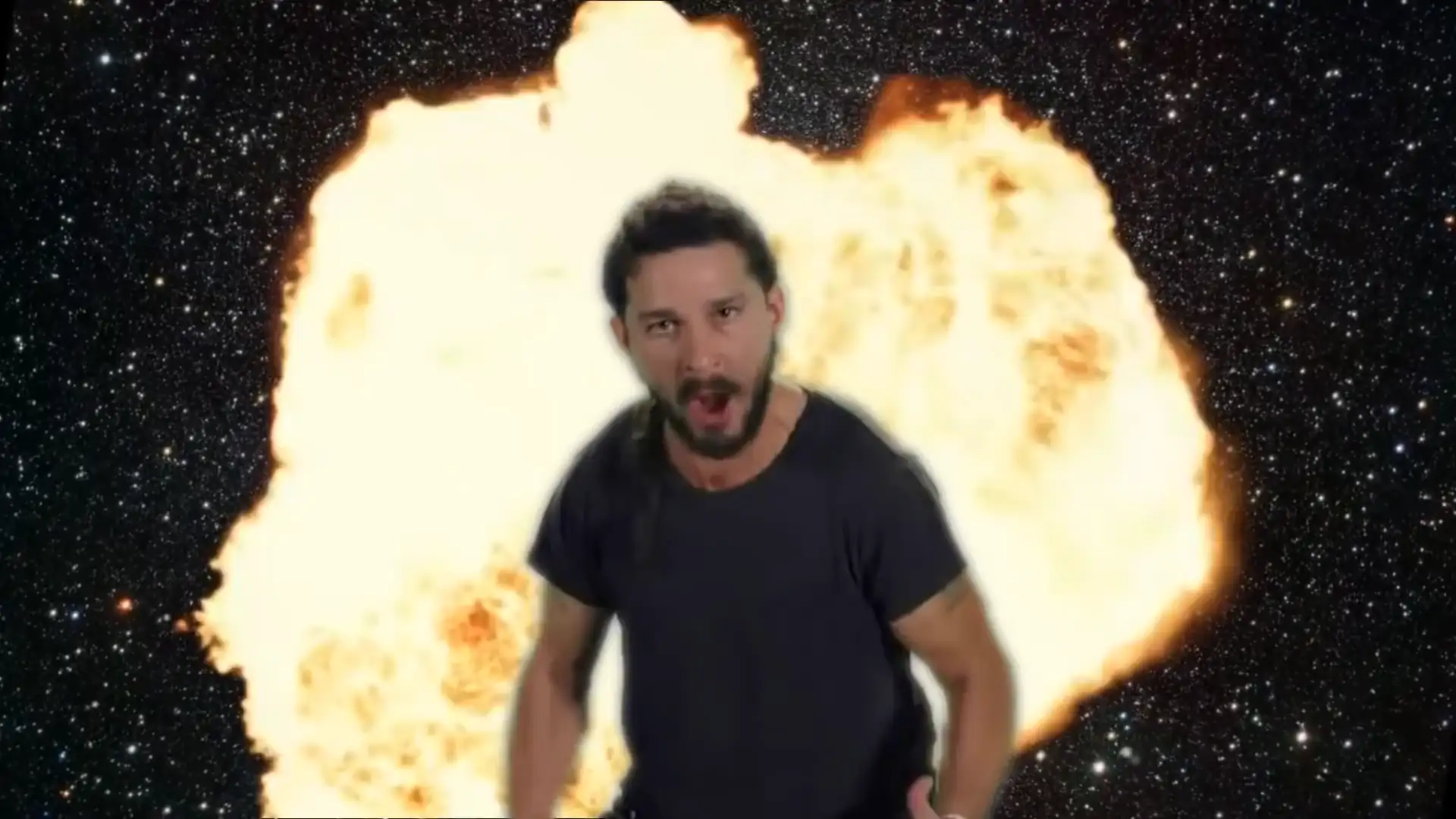 Animated Shia LaBeouf delivering 'Just Do It' motivational speech.