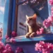 Kitty and Flower Petals Live Wallpaper