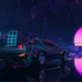 Synthwave Retro Car Sunset Live Wallpaper