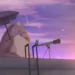 Totoro with Telescope Enjoying Sunset Live Wallpaper