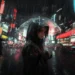 Cyberpunk Girl In The Rain Live Wallpaper