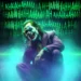 The Joker's green aura live wallpaper featuring the iconic DC villain surrounded by an eerie glowing green atmosphere