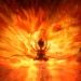 Nezha Fire God Awakening Live Wallpaper - A dynamic mythological scene featuring the fiery deity Nezha wielding his flaming spear, surrounded by swirling lotus flames and celestial energy. Perfect for fans of Chinese folklore, epic deity transformations, and vibrant anime-inspired god designs