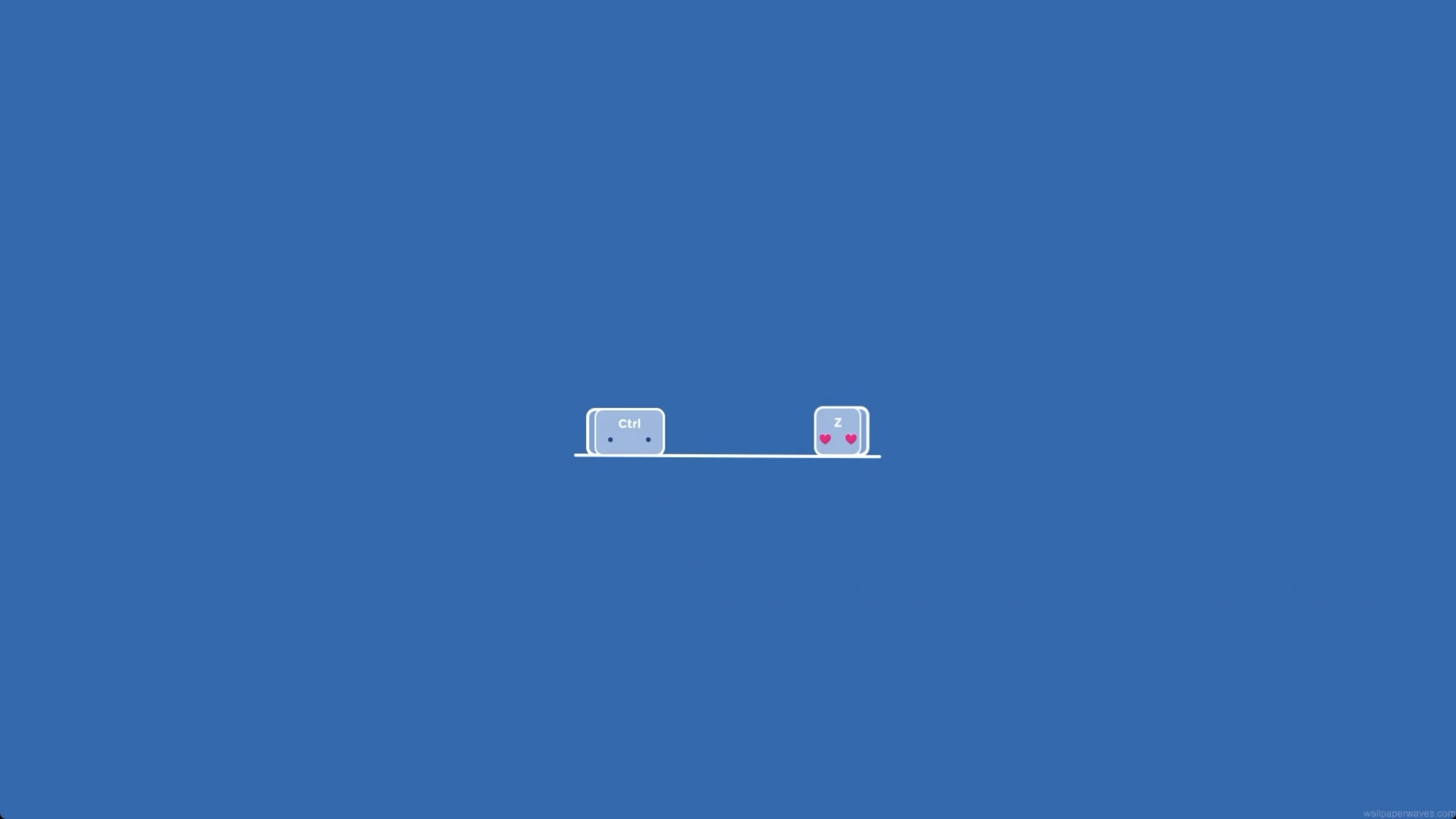 Minimalist animated wallpaper showing a digital CTRL+Z undo command with glitch effects on a dark abstract background.