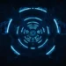 Glowing abstract tunnel of neon light spiraling like a galactic portal with cosmic textures and rotating motion – live wallpaper.