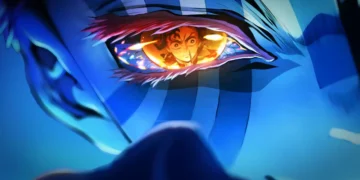 Akaza and Tanjiro battling in a snowy battlefield with glowing attacks and intense energy, Demon Slayer anime live wallpaper