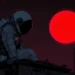 Astronaut floating in space drinking coffee with Earth in the background and stars twinkling in a peaceful sci-fi scene – animated wallpaper.