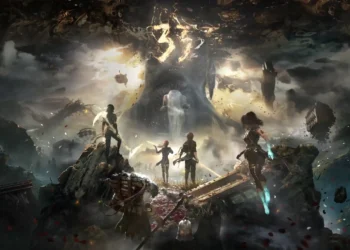 Surreal fantasy scene inspired by Clair Obscur: Expedition 33 with lone character in elegant attire and dreamlike misty environment – live wallpaper.