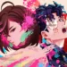 Momo and Okarun from Dandadan in splash art style with dramatic lighting, psychic energy, and urban battle effects – anime wallpaper.