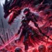 Dark armored knight facing a massive fiery infernal dragon with glowing wings and lava-lit sky in an epic fantasy battle scene – live wallpaper.