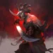 Nagoriyuki wielding blood-forged katana under crimson moonlight with red mist effects, Guilty Gear Strive live wallpaper