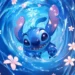 Lilo and Stitch swirling in a glowing ocean vortex with tropical and cosmic background, animated Disney scene – live wallpaper.