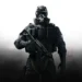 Tactical soldier from Rainbow Six Siege standing in smoke with glowing visor and heavy armor in a dark battlefield – live wallpaper.
