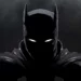 Shadowy silhouette of Batman with glowing white eyes, dark city background and misty atmosphere – live wallpaper.