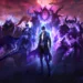Sung Jin-Woo from Solo Leveling summoning his shadow army with glowing eyes, dark mist, and a powerful stance – wallpaper.