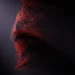 Abstract red glowing particles flowing across black background creating a dynamic and hypnotic digital art live wallpaper