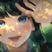 Smiling cute anime girl with soft sunlight and pastel background creating a wholesome uplifting scene in a live wallpaper