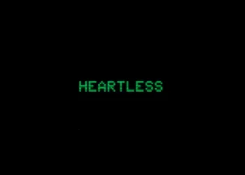 Heartless glitch text with chromatic static distortion and digital aesthetic on dark background live wallpaper