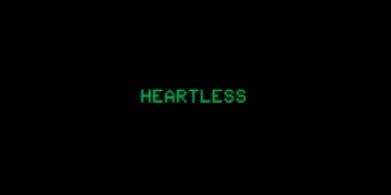 Heartless glitch text with chromatic static distortion and digital aesthetic on dark background live wallpaper