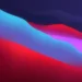 Abstract macOS Big Sur inspired gradient with flowing blue, pink, and orange colors blending smoothly in a minimalistic live wallpaper