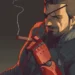Pixel art Big Boss from Metal Gear Solid with eyepatch and military stance against a retro gaming styled background in a live wallpaper
