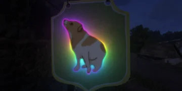 Animated dog dancing under vibrant neon lights with glowing blue, pink, and green effects in a playful meme live wallpaper