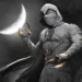 Marvel Moon Knight standing in white robes under glowing moonlight with crescent blades in a dark heroic live wallpaper