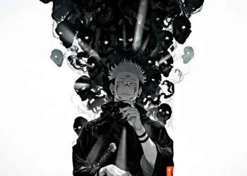 Sukuna unleashing Domain Expansion with glowing crimson cursed markings and sinister smile in a dark Jujutsu Kaisen live wallpaper