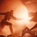Ciri vs Bauk The Witcher 4 Live Wallpaper 10 Ciri fighting a giant monster with glowing sword and fiery magic shield in a burning battlefield live wallpaper
