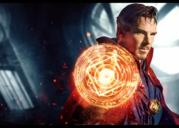 Doctor Strange Magic Portal Live Wallpaper 7 Doctor Strange casting glowing orange magic portal spell inside the Sanctum Sanctorum live wallpaper