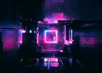 Futuristic Energy Core Tunnel Live Wallpaper 1 Glowing neon energy core tunnel with pink and blue futuristic lights and metallic reflections live wallpaper