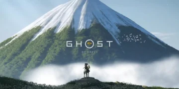 Ghost of Yotei Mountain View Live Wallpaper 12 Samurai on horseback gazing at Mount Yotei surrounded by mist and sunlight live wallpaper