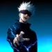 Gojo Satoru with blindfold and glowing blue lightning energy in Limitless Domain Jujutsu Kaisen live wallpaper