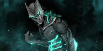 Kafka Hibino transforming into Kaiju with glowing turquoise energy and cracked armor in dark smoky scene live wallpaper