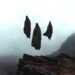 Three Body in the Fog Live Wallpaper 10 Three mysterious cloaked figures floating in dense fog above dark mountain cliffs live wallpaper