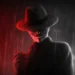 V for Vendetta Shadow Mask Live Wallpaper 10 Mysterious masked figure in fedora standing in red and black rain shadows live wallpaper