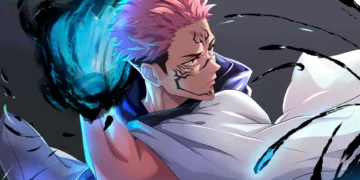 Yuji Itadori Black Flash Live Wallpaper 13 Yuji Itadori unleashing Black Flash attack surrounded by glowing blue cursed energy and dark streaks live wallpaper