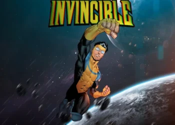 Invincible superhero flying through outer space with cosmic energy and glowing light effects live wallpaper