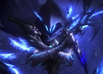 Omen Ultimate Shadow Form Valorant Live Wallpaper 1 Omen in shadow form from Valorant with glowing blue eyes, swirling dark energy, and spectral blades surrounded by crackling blue power live wallpaper