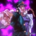 Jotaro Kujo Menacing Aura Live Wallpaper 10 Jotaro Kujo pointing forward with glowing purple aura, iconic cap and intense expression, JoJo’s Bizarre Adventure anime style live wallpaper
