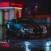 Ford Mustang GT parked in neon city rain at night cinematic reflections wet asphalt cyberpunk street aesthetic muscle car wallpaper